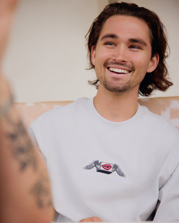 BU Quality Nonsense Embroidery Core Tee - Cement