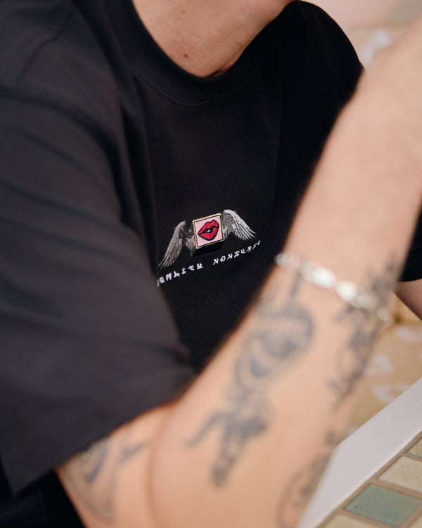 BU Quality Nonsense Embroidery Core Tee - Black