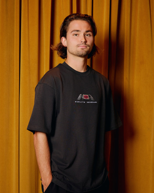BU Quality Nonsense Embroidery Core Tee - Black